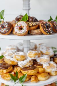 alternative dessert table donuts at wedding