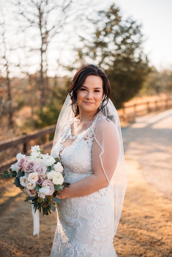 wedding day bridal portraits bridal bouquet in College Station